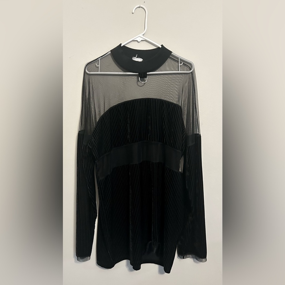 Ragged Priest Black Mesh Dress large